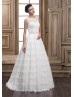 Ivory Lace Tulle Unique Affordable Wedding Dress
